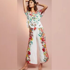 Anthropologie Sleep Shirt and Pants Floral Casual Set size small
